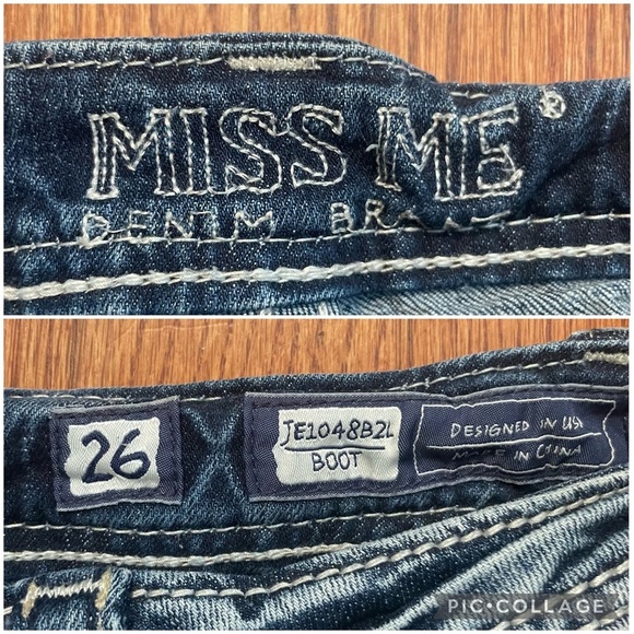 Miss Me Boot Cut JE1048B2L Embellished Jeans size 26 - Picture 12 of 15